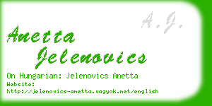 anetta jelenovics business card